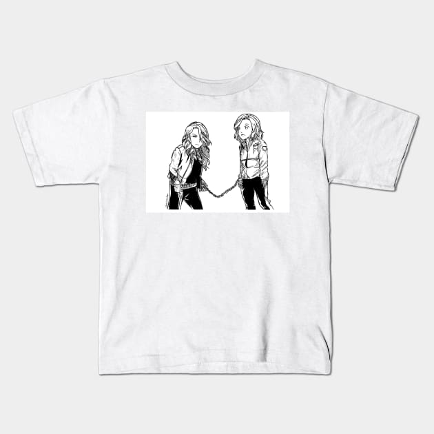 Wynhaught + Cuffs Kids T-Shirt by riozaki21